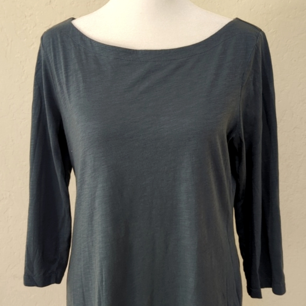 3/$20๐ LOFT Steel Blue Classic 3/4 Sleeve Everyday Tee Size Medium - Picture 2 of 6